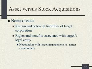Asset versus Stock Acquisitions