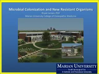 Microbial Colonization and New Resistant Organisms Bryan Larsen, PhD Marian University College of Osteopathic Medicine