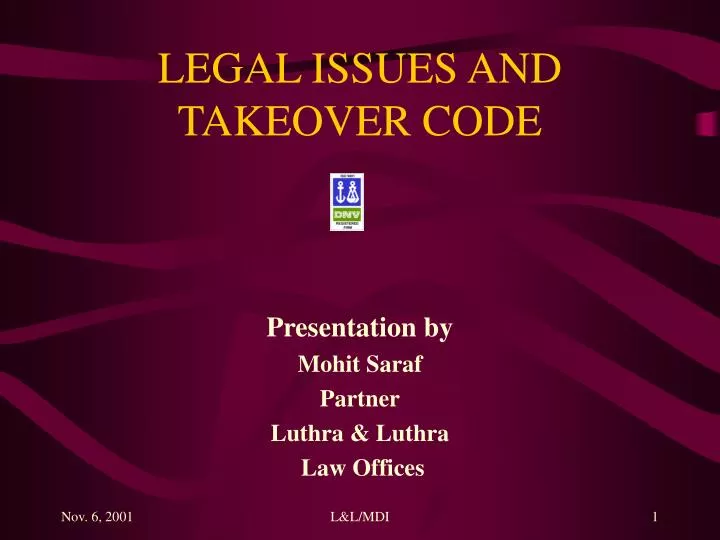 legal issues and takeover code