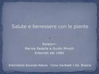 salute e benessere con le piante