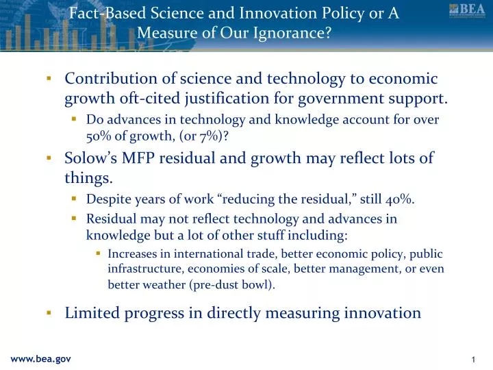 fact based science and innovation policy or a measure of our ignorance