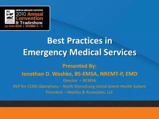 Best Practices in Emergency Medical Services