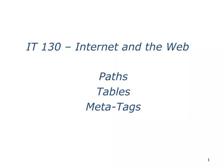 paths tables meta tags