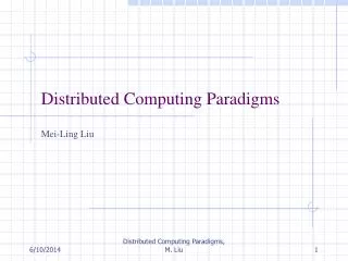 Distributed Computing Paradigms