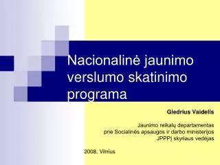 Nacionalinė jaunimo verslumo skatinimo programa