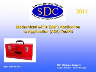 Modernized e-File (MeF) Application to Application (A2A) Toolkit