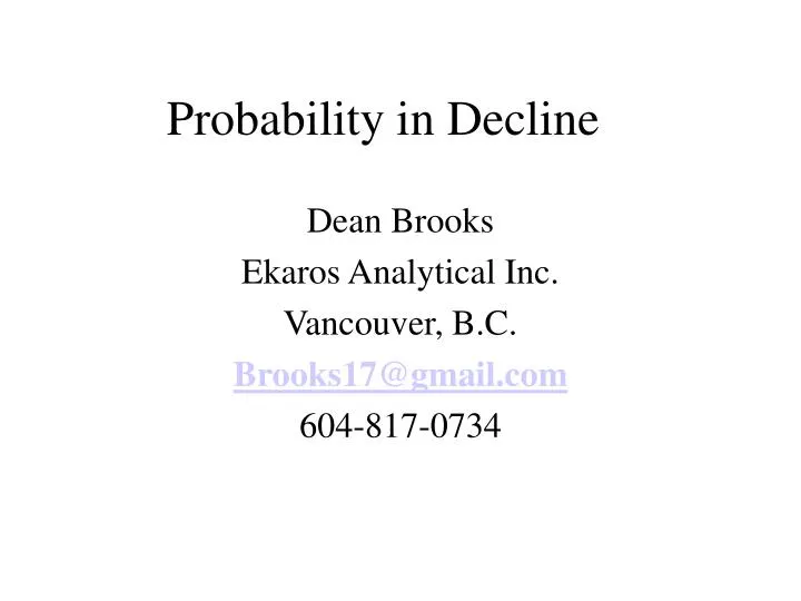 probability in decline