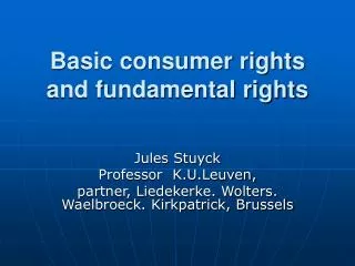 Basic consumer rights and fundamental rights