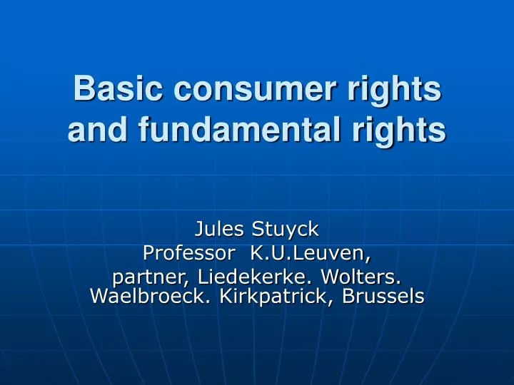basic consumer rights and fundamental rights