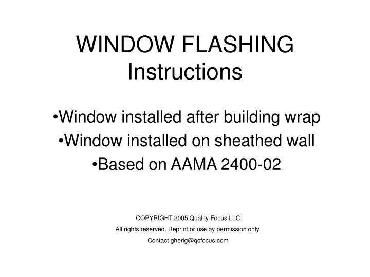 window flashing instructions