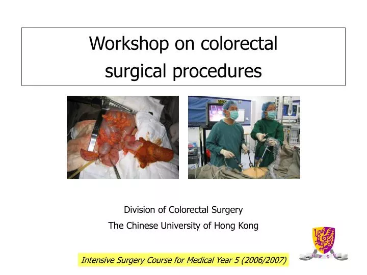 workshop on colorectal surgical procedures