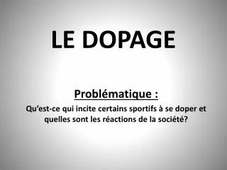 le dopage
