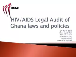HIV/AIDS Legal Audit of Ghana laws and policies