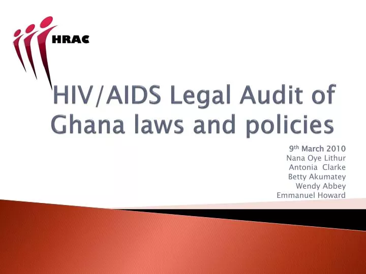 hiv aids legal audit of ghana laws and policies