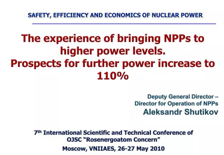 safety efficiency and economics of nuclear power