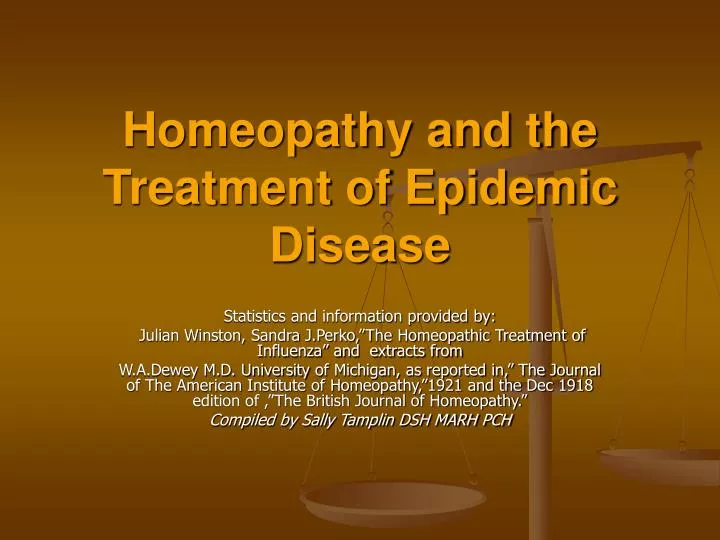 homeopathy and the treatment of epidemic disease
