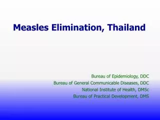 measles elimination thailand