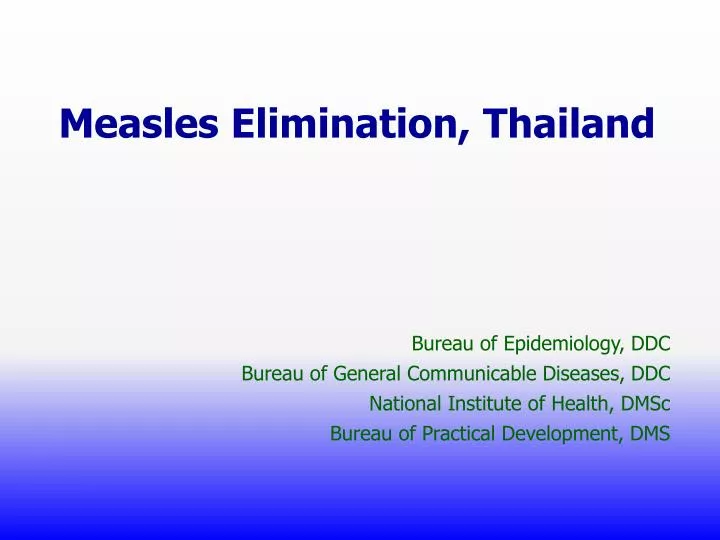 measles elimination thailand