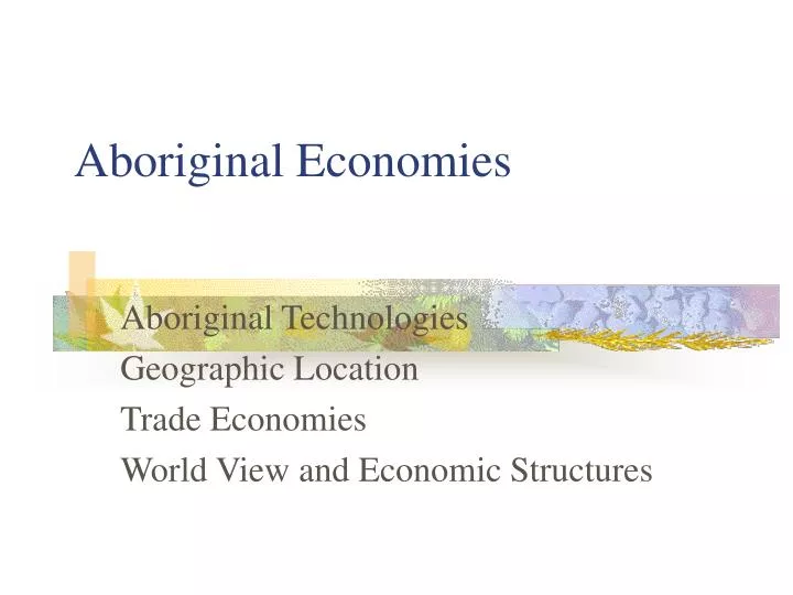 aboriginal economies