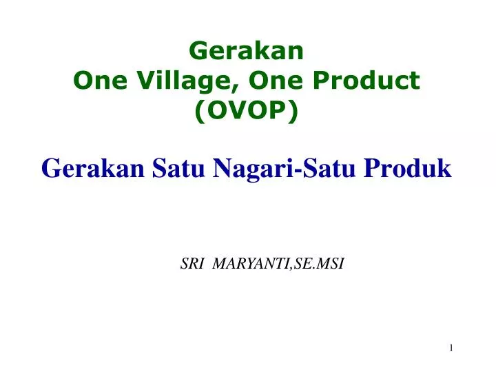 gerakan one village one product ovop gerakan satu nagari satu produk