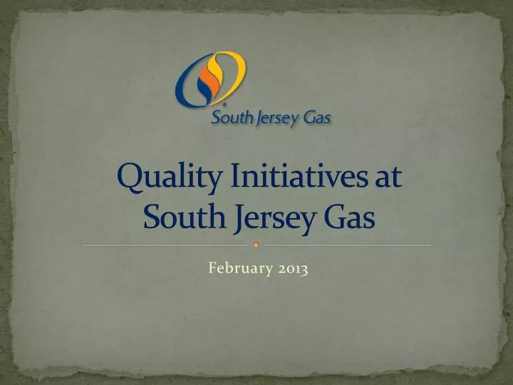 quality initiatives at south jersey gas