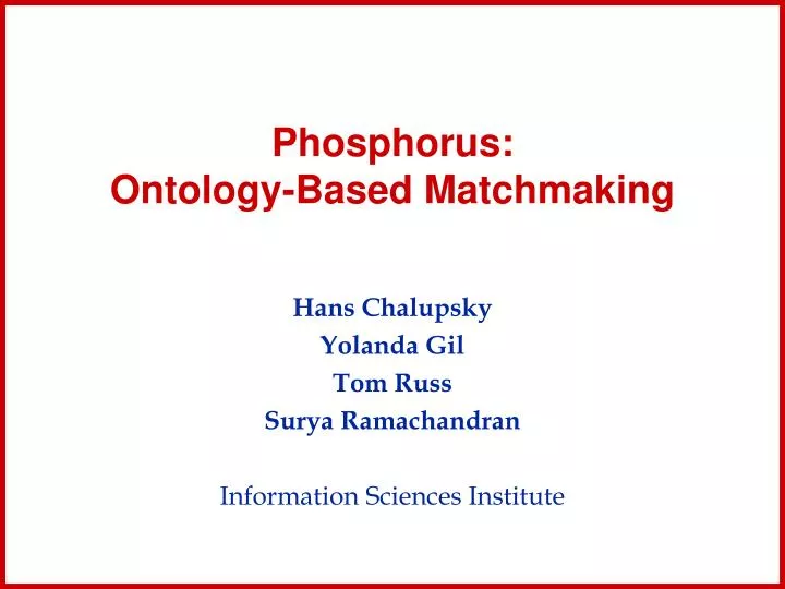 phosphorus ontology based matchmaking