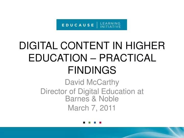 digital content in higher education practical findings