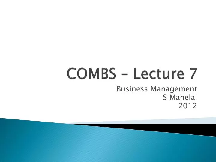 combs lecture 7