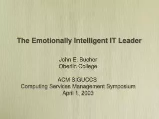 The Emotionally Intelligent IT Leader