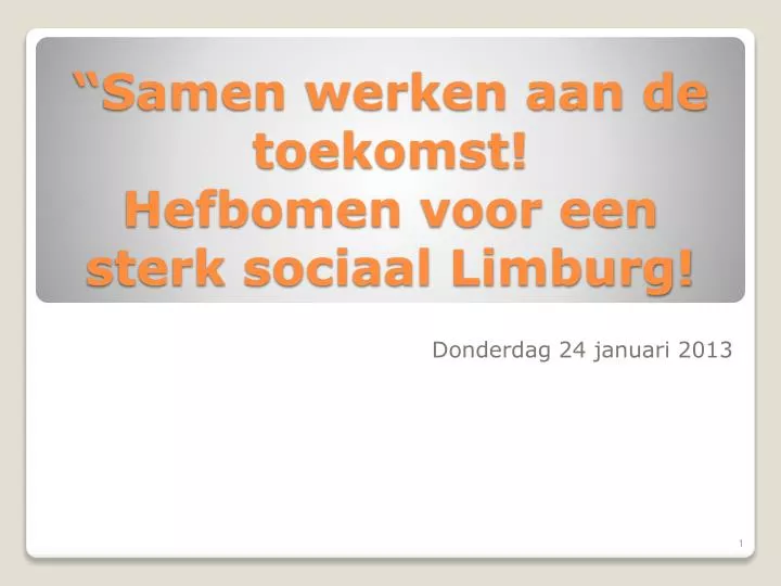 samen werken aan de toekomst hefbomen voor een sterk sociaal limburg