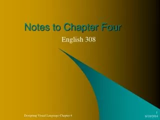 Notes to Chapter Four