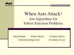 When Ants Attack! Ant Algorithms for Subset Selection Problems - slide 1