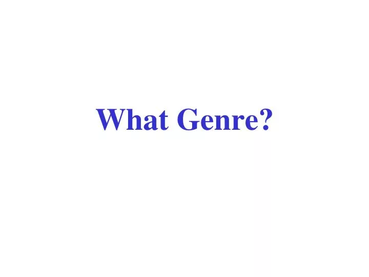 what genre