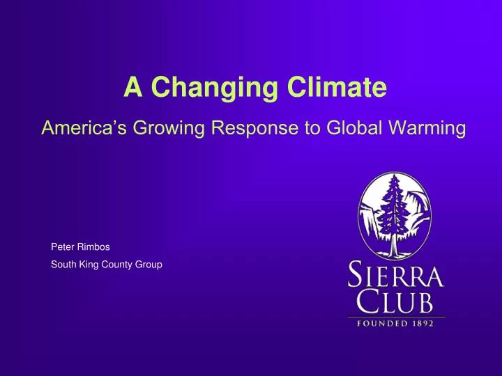 a changing climate