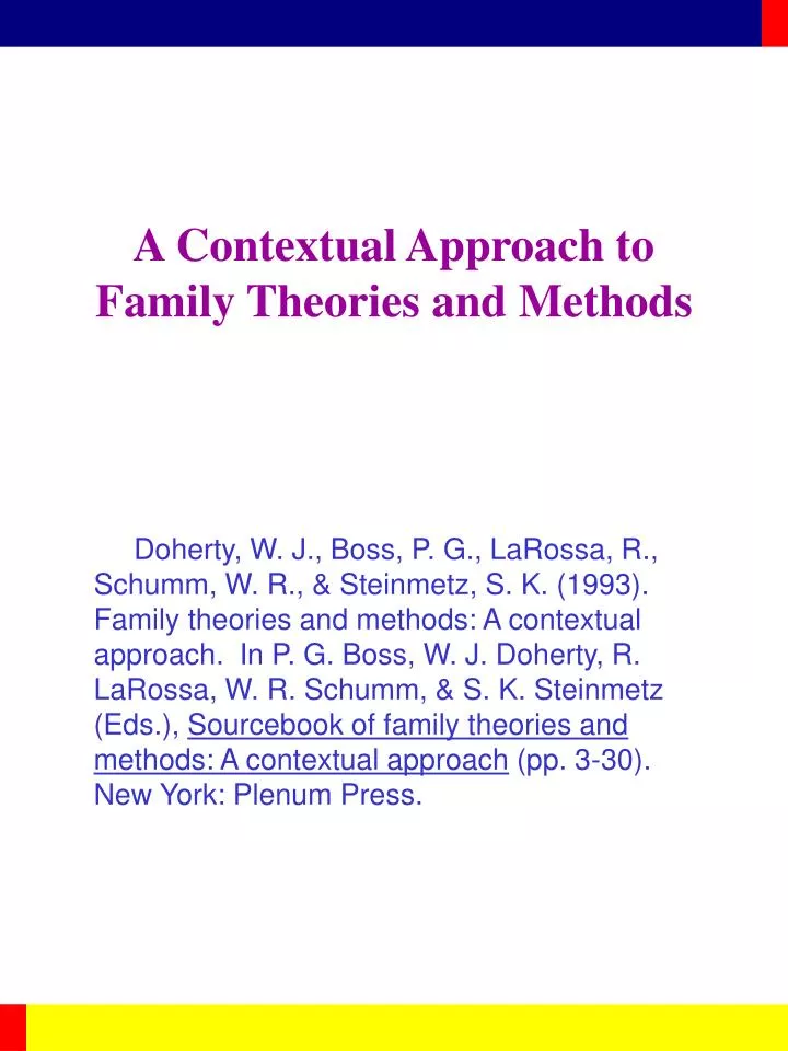 a contextual approach to family theories and methods