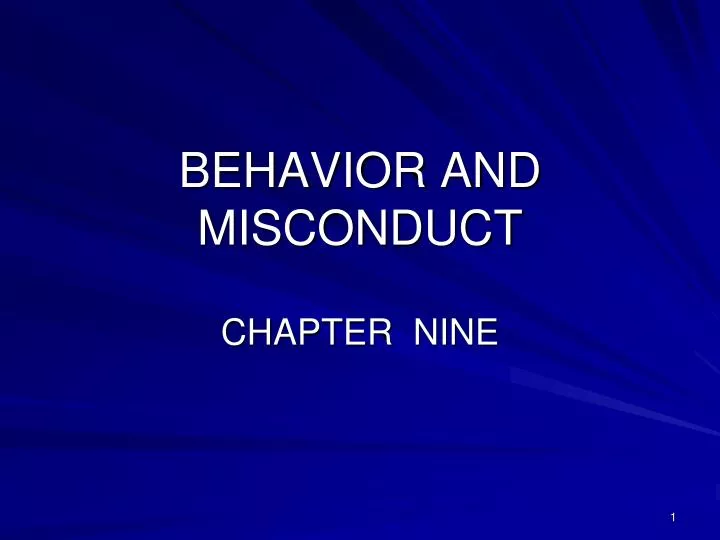 behavior and misconduct