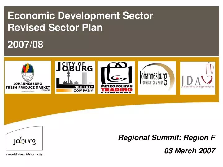 economic development sector revised sector plan 2007 08