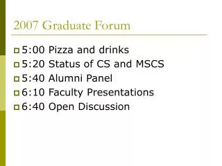2007 Graduate Forum