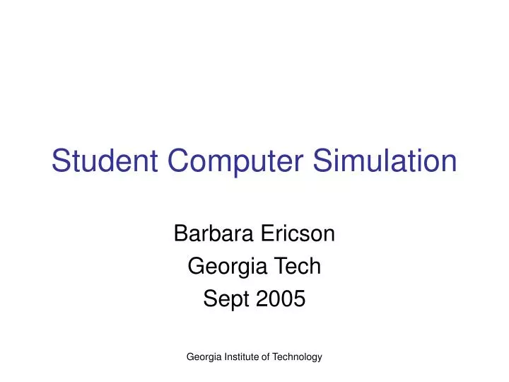 student computer simulation