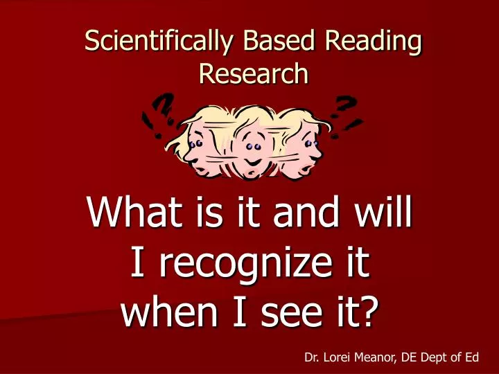 scientifically based reading research