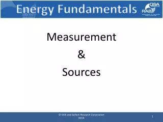 Energy Fundamentals