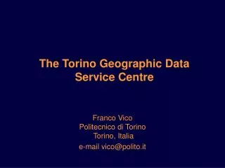 The Torino Geographic Data Service Centre