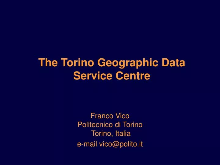 the torino geographic data service centre