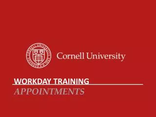Workday Training Appointments