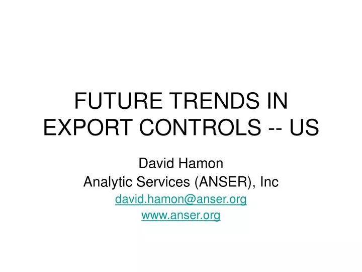 future trends in export controls us