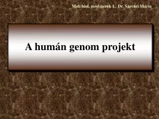 A humán genom projekt