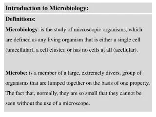 Introduction to Microbiology: