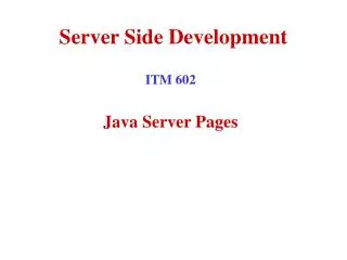 Server Side Development