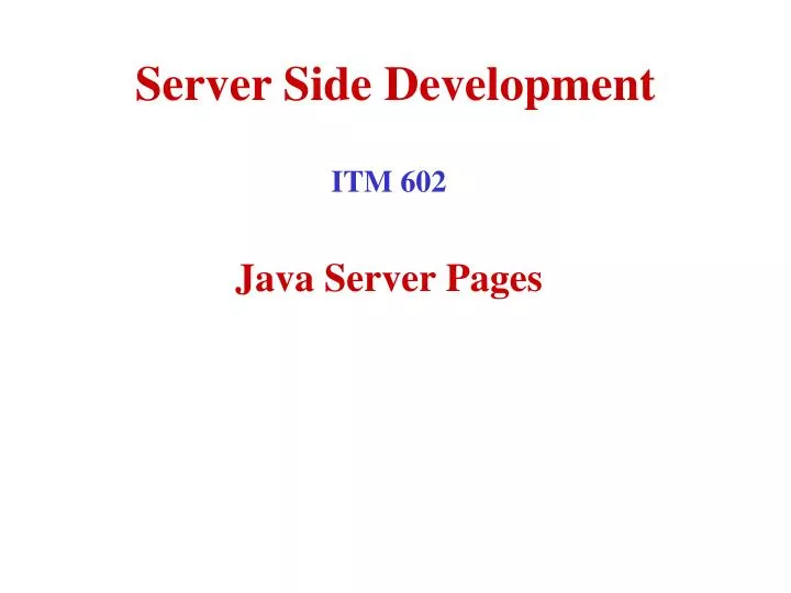 server side development
