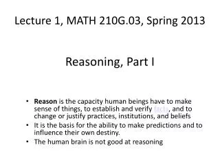 Lecture 1, MATH 210G.03, Spring 2013